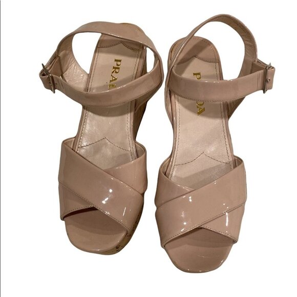 PRADA Patent Leather Nude Sandal - Picture 3 of 9